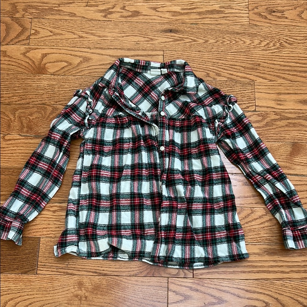 Plaid Button-Up Shirt girl